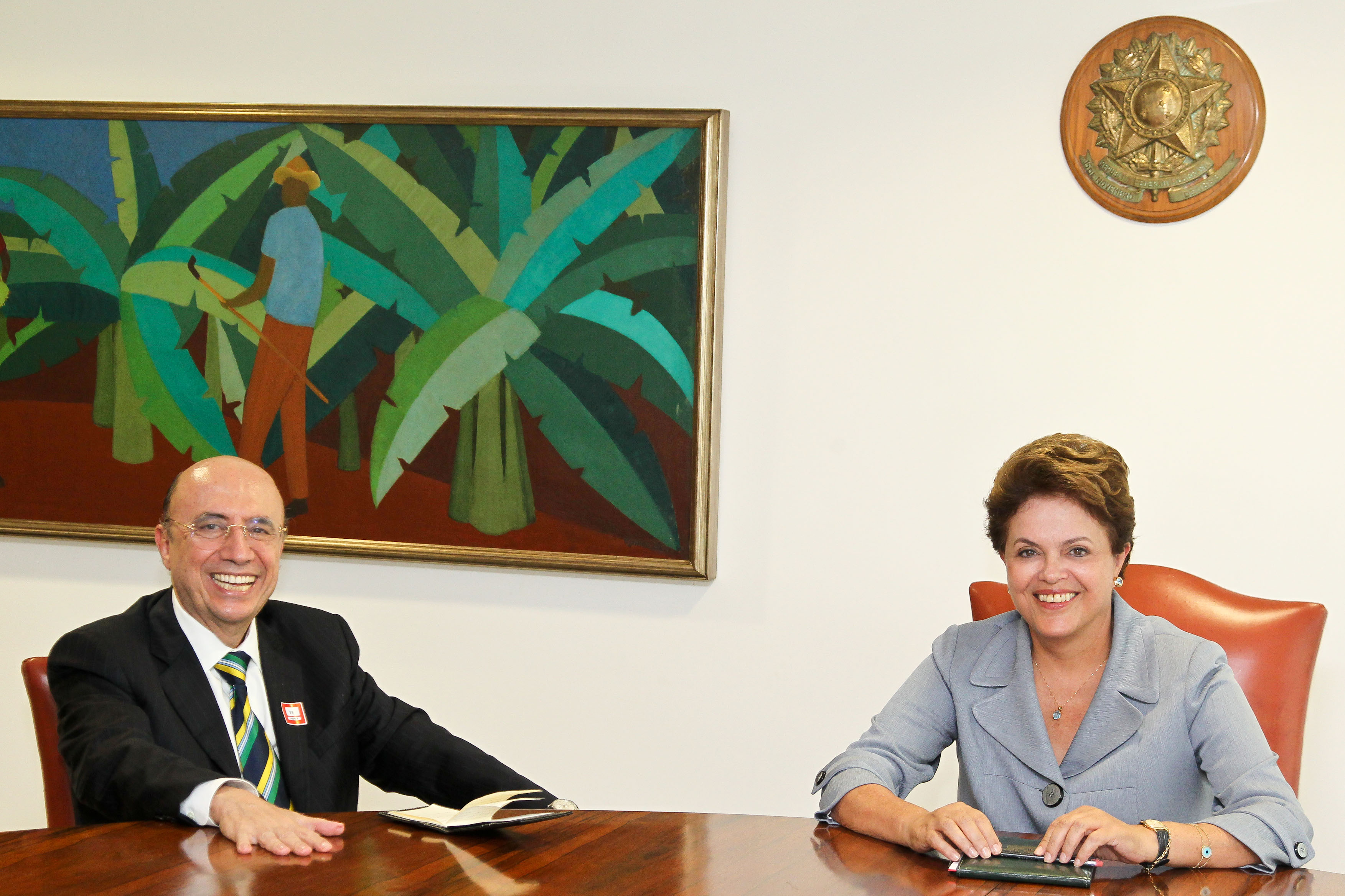 Braslia - DF, 14/03/2011. Presidenta Dilma Rousseff com Henrique Meirelles. Foto: Roberto Stuckert Filho/PR.