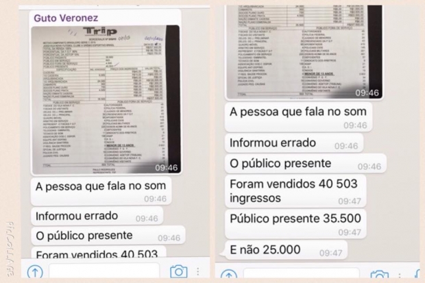 Trecho de conversação do presidente do Vila Nova em grupo do WhatsApp