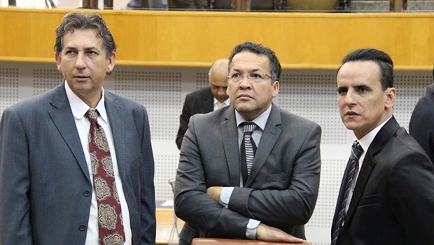 Três dos quatro integrantes do Bloco: Paulo da Farmácia (dir), Divino Rodrigues e Zander Fábio | Alberto Maia/Câmara de Goiânia