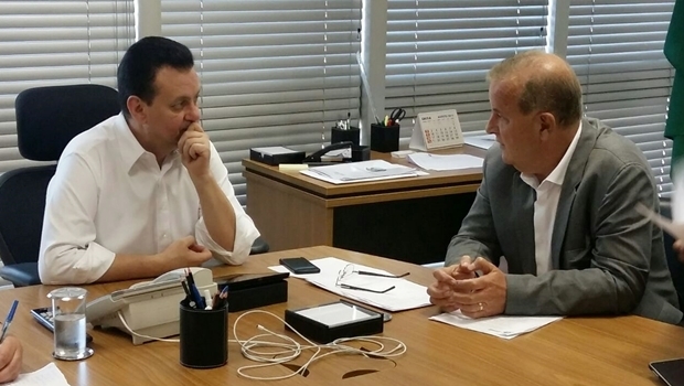 Gilberto Kassab e o prefeito, Paulo Garcia, em Brasília 