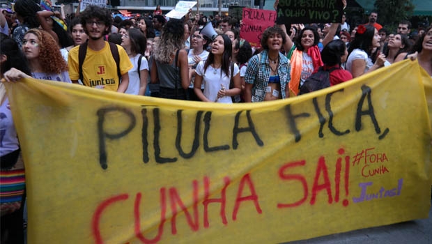Ato "Mulheres contra Cunha", no Rio de Janeiro | Foto: Vladimir Plantonow/Agência Brasil