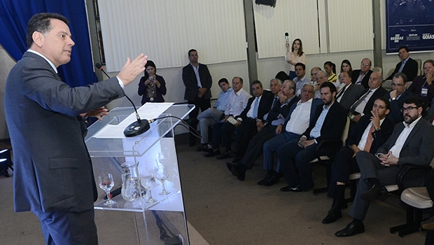 Marconi Perillo durante evento sobre logística e infraestrutura, em Anápolis | Divulgação/Governo de Goiás
