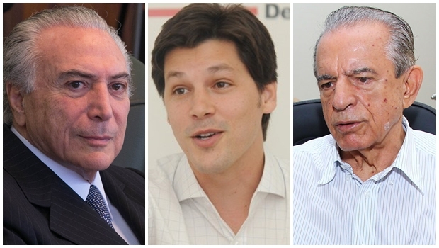 Michel Temer, Daniel Vilela e Iris Rezende: o vice-presidente quer uma convivência harmoniosa entre o novo e o histórico, mas sua opção é por quem tem voto, como o deputado