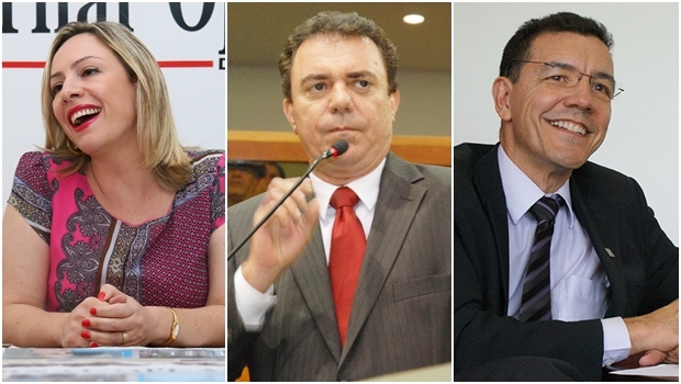 Deputados Adriana Accorsi e Luís César Bueno e o ex-reitor Edward Madureira | Fotos: Jornal Opção / Alego / reprodução 