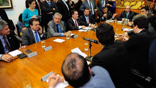 Líderes partidários reunidos na Câmara Foto: Alex Ferreira / Câmara dos Deputados