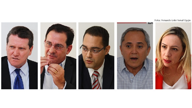 Giuseppe Vecci, Vanderlan Cardoso, Virmondes Cruvinel, Luiz Bittencourt e Adriana Accorsi
