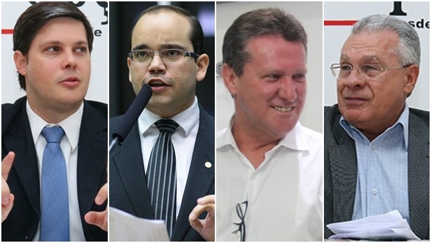 Presidentes em lados opostos: Lousa com Fábio Sousa; Afrêni com Vecci | Fotos: Jornal Opção / divulgação 