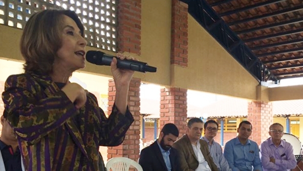 Raquel Teixeira, durante cerimônia de inauguração da Escola Estadual Roberto Civita. em Goiânia | Foto: Larissa Quixabeira / Jornal Opção