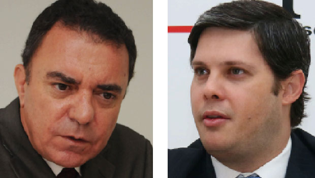 Luis Cesar Bueno, do PT: “Se tiver uma fiscalização rígida, muitos eleitos serão cassados em função do caixa 2”; Rafael Lousa, do PSDB: “Os partidos maiores, que são mais conhecidos e orgânicos, são mais beneficiados” | Fotos: Fernando Leite/Jornal Opção