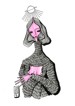 Do artista e designer Lucas Ruiz, “Irina”; ilustração criada especialmente para o projeto “100 poemas de até 100 caracteres”, publicado recentemente no Opção Cutural, que reúne autores de todo Brasil e de outras partes do mundo
