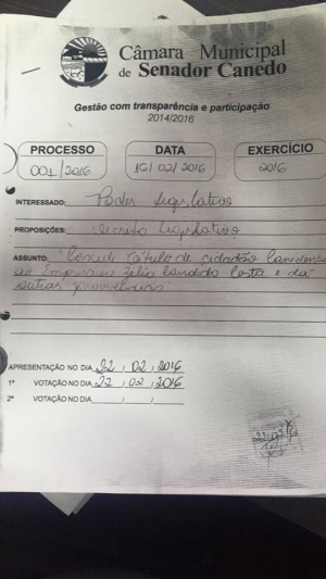 Senador Canedo foto de documento