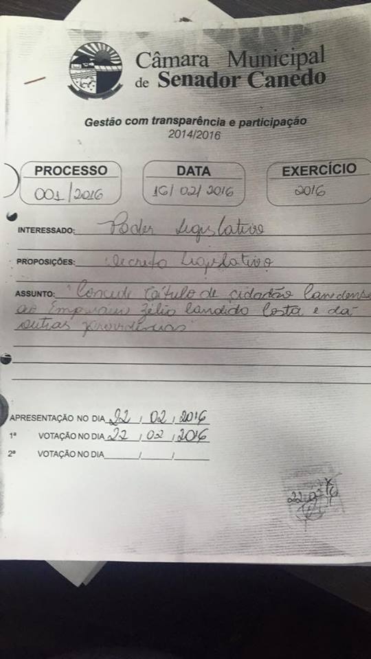 Senador Canedo foto de documento