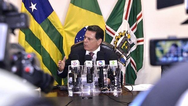 Marconi Perillo durante entrevista coletiva no Palácio Pedro Ludovico Teixeira | Foto: Divulgação