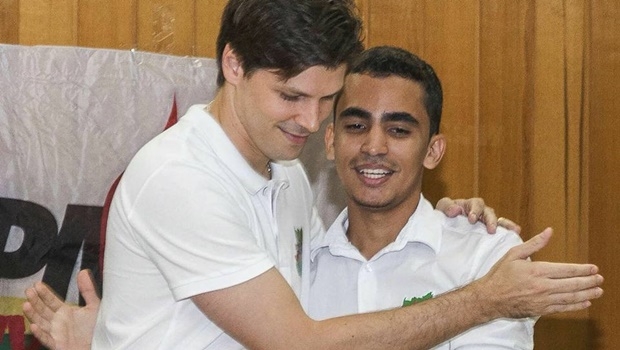 Presidente do PMDB em Goiás, deputado Daniel Vilela e novo presidente da Juventude do PMDB em Goiás, Eryc Martins | Foto: reprodução/Facebook