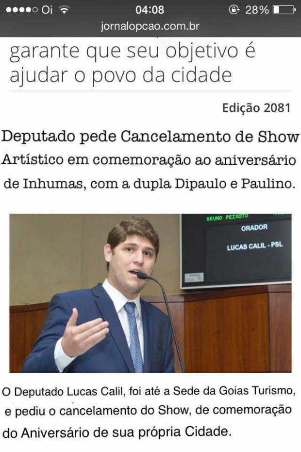 Falsa notícia usa nome do jornal, mas esquece-se de de adequar ao layout usado