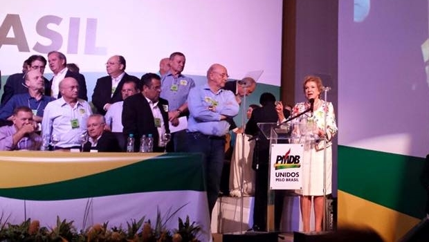 Ex-PT, Marta Suplicy discursa durante o evento | Foto: PMDB
