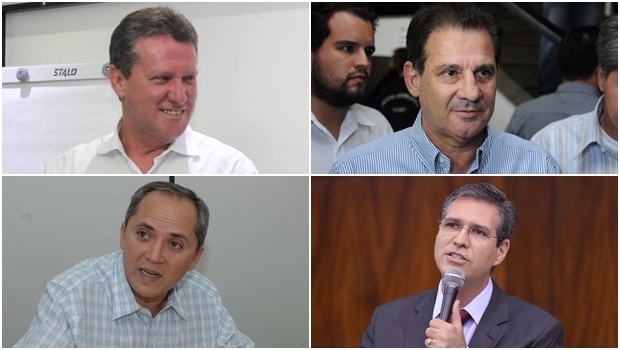 Giuseppe Vecci, Vanderlan Cardoso, Luiz Bittencourt e Francisco Júnior: políticos modernos, um deles deve descolar e tende a  disputar o segundo turno com Iris Rezende ou Waldir Soares