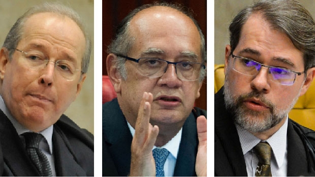 Celso de Mello, Gilmar Mendes e Dias Toffoli: ministros do STF criticam a presidente Dilma por não reconhecer a correção do processo de impeachment