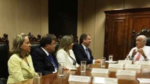Deputados Josi Nunes, César Halum e Dulce Miranda e governador Marcelo Miranda com o ministro Antônio Carlos Rodrigues