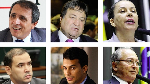 A bancada de deputados federais e o impeachment: Carlos Gaguim, César Halum e Josi Nunes (no alto) são a favor; Vicentinho Junior está em cima do muro; Irajá Abreu e Lázaro Botelho são contra, mas não assumiram | Foto: Divulgação e Fernando Leite/ Jornal Opção