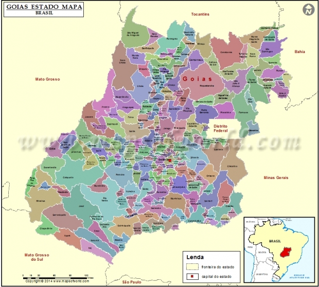 Mapa de Goiás dois goias-mapa