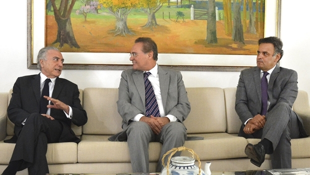 Michel Temer, Renan Calheiros e Aécio Neves | Foto: Antônio Cruz / ABr 