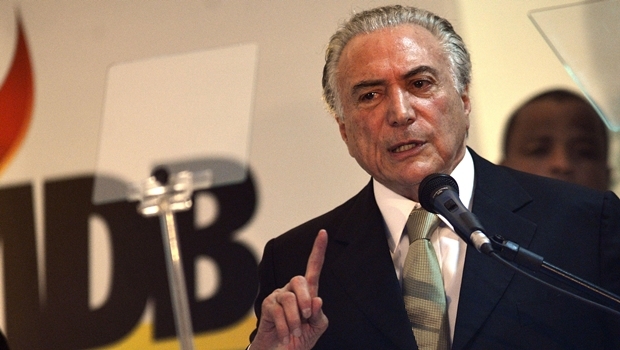 O vice-presidente da República e presidente nacional do PMDB, Michel Temer, participa do Congresso da Fundação Ulysses Guimarães e do PMDB, em Brasília (José Cruz/Agência Brasil)