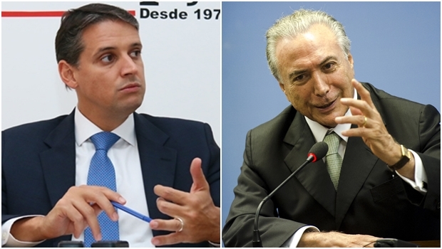 Thiago Peixoto e Michel Temer: o deputado percebe o vice-presidente como um político capaz de retirar o país da crise política e econômica | Fotos: Fernando Leite / Jornal Opção / Marcelo Camargo / ABr