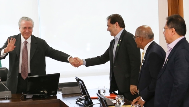 Brasília- DF 16-05-2016 Presidente interino, Michel Temer durante reunião com Centrais Sindicais e Ministros da Fazenda, Henrique Meirelles, do Trabalho, Ronaldo Nogueira e da Casa Civil, Eliseu Padilha Palácio do Planalto Foto Lula Marques/Agência PT