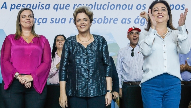 Cláudia Lelis, Dilma Rousseff e Kátia Abreu | Foto: Roberto Stuckert Filho 