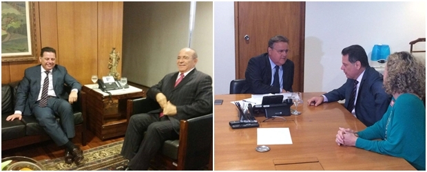 Marconi e Ana Carla em reunião com Eliseu Padilha e Geddel Vieira Lima 