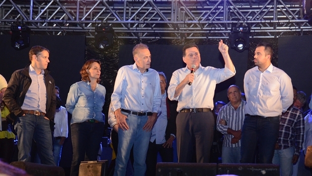 Governador de Goiás, Marconi Perillo (PSDB), durante discurso de inauguração de unidade de saúde em Catalão | Foto: Gabinete Imprensa