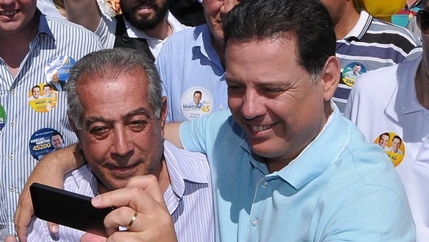 Marconi e o pai, Seu Marconi, na campanha de 2014 | Foto: Lailson Damásio