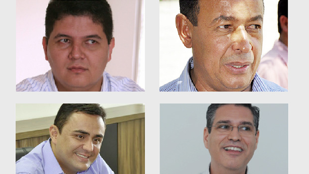 Heuler Cruvinel (Rio Verde), Luiz Teixeira (Niquelândia), Cristóvão Tormin (Luziânia) e Francisco Júnior (Goiânia): quatro apostas do comando do PSD