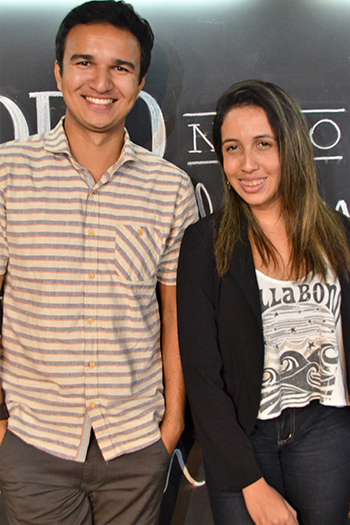Os empreendedores Lorran Souza e Gracielle Guedes, da Agência Maristo: “O Sebrae tem muito auxiliado as empresas inovadoras e inovar, hoje, é também uma maneira de fugir da crise”