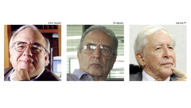 Luis Fernando Verissimo, Janio de Freitas e Mauro Santayanna: os três mosqueteiros do apocalipse do sistema corrupto criado pelo Partido dos Trabalhadores. O trio que defende o PT não consegue esconder a desfaçatez | Fotos: Sylvio Sirangel / Divulgação / Agência PT
