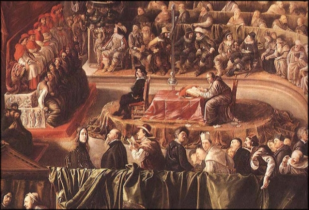 Galileu Galilei julgado pela Inquisição, o tribunal da Igreja Católica