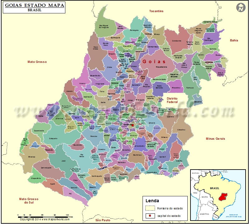 Mapa de Goiás dois goias-mapa
