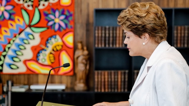 Presidenta afastada Dilma Rousseff durante divulgação de mensagem ao Senado e ao Povo Brasileiro no Palácio da Alvorada. |Foto: Roberto Stuckert Filho/PR