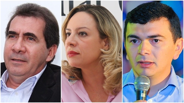 Petistas que disputam maiores cidades de Goiás: João Gomes, em Anápolis; Adriana Accorsi, em Goiânia; e Roberto Martins, em Valparaíso 
