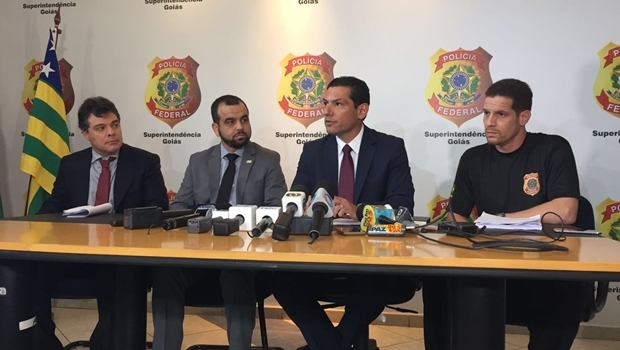 Representante regional da CGU, Valmir Gomes Dias e procurador da república Mario Lucio de Avelar, superintendente Umberto Ramo Rodrigues e delegado responsável pela investigação 