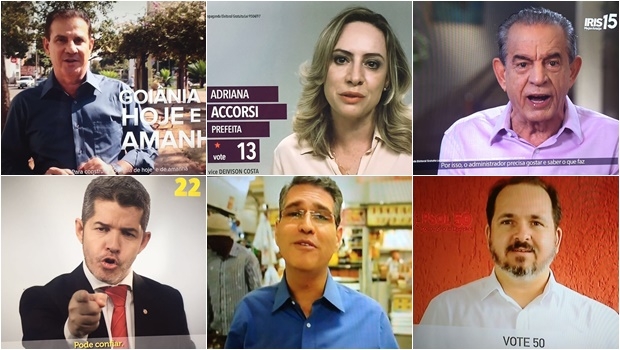 Iris Rezende, Waldir Soares, Vanderlan Cardoso, Adriana Accorsi, Francisco Júnior, Flávio Sofiati e Djalma Araújo: candidatos | Foto: Reprodução