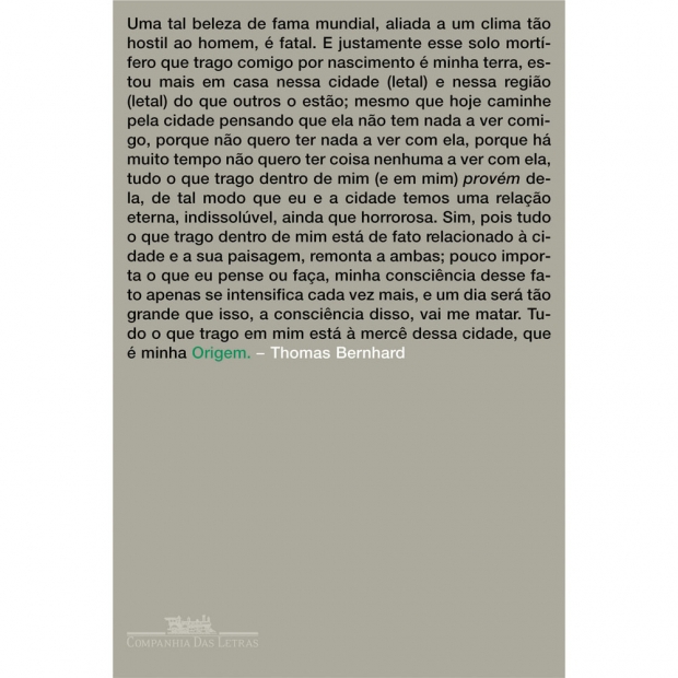 Thomas Bernhard capa do livro origem -114185