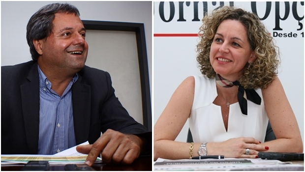 Jayme Rincón e Ana Carla Abrão durante entrevistas ao Jornal Opção 