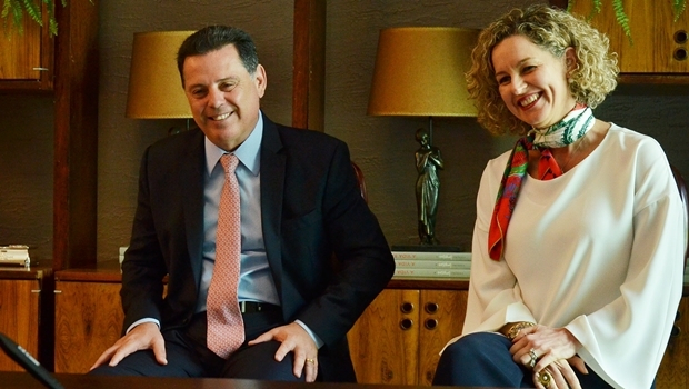 Marconi e Ana Carla Abrão durante hangout | Foto: Eduardo Ferreira