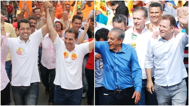 Vanderlan e Iris durante últimas caminhadas de campanha | Fotos: divulgação e Paulo José