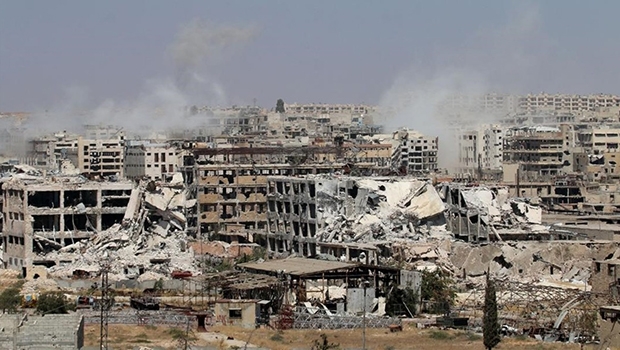 Cidade de Aleppo está sendo destruída pelo exército sírio, que tem ajuda das forças russas | George Ourfalian/AFP