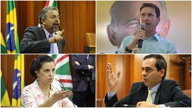 Elias Vaz, Andrey Azeredo, Dra. Cristina e Wellington Peixoto | Fotos: Câmara Municipal e reprodução 