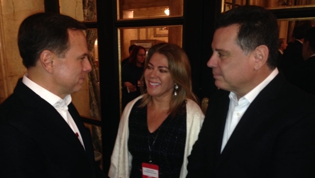 João Doria, Marconi Perillo e Valéria Perillo durante encontro empresarial em Buenos Aires | Foto: Divulgação