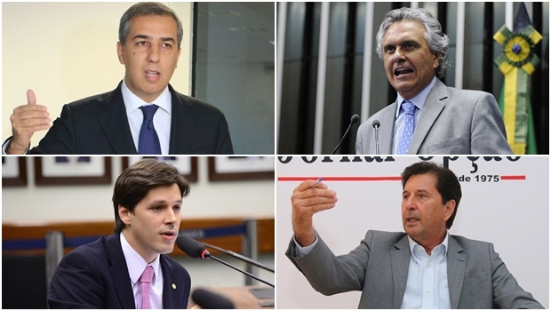 José Eliton, Ronaldo Caiado, Daniel Vilela e Maguito Vilela 